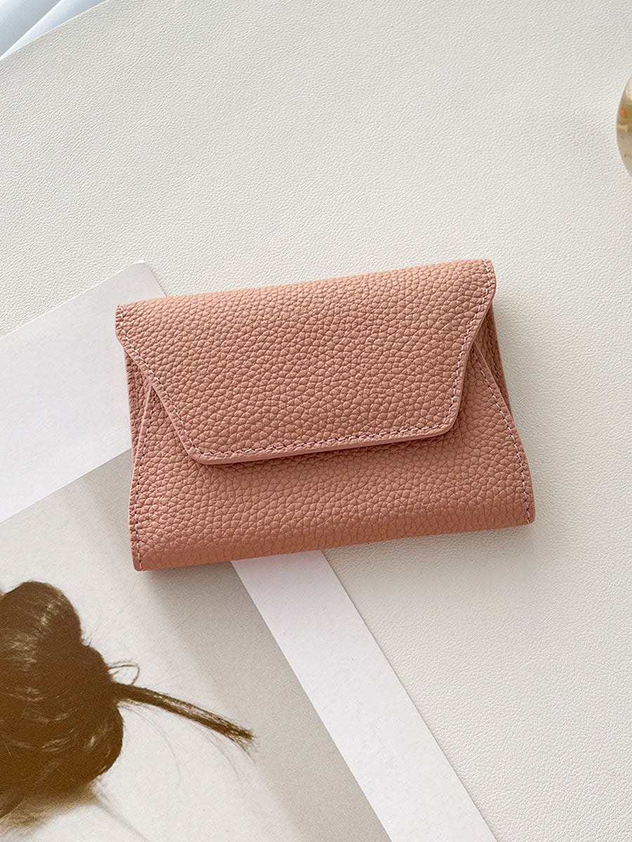 Soft Genuine Leather Short Wallet Black