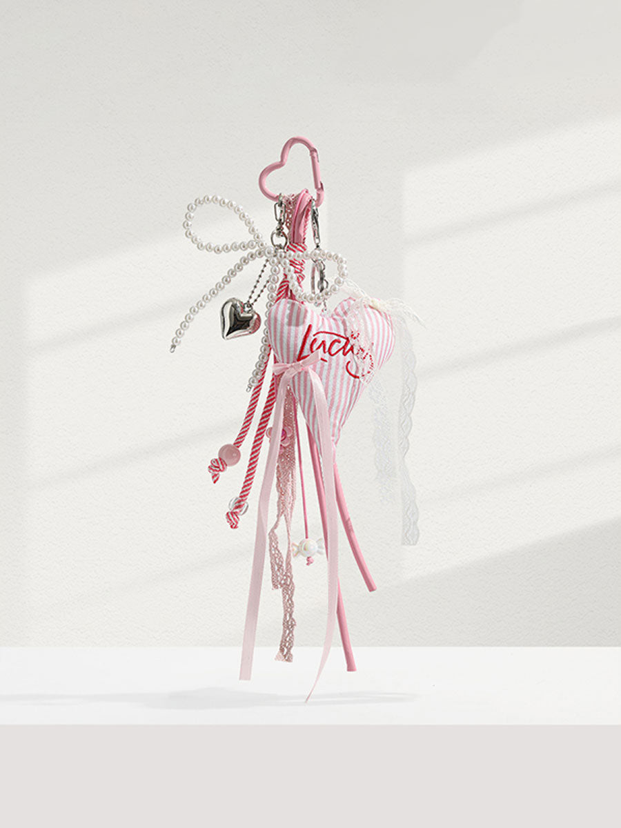 Heart Lace Bag Charm