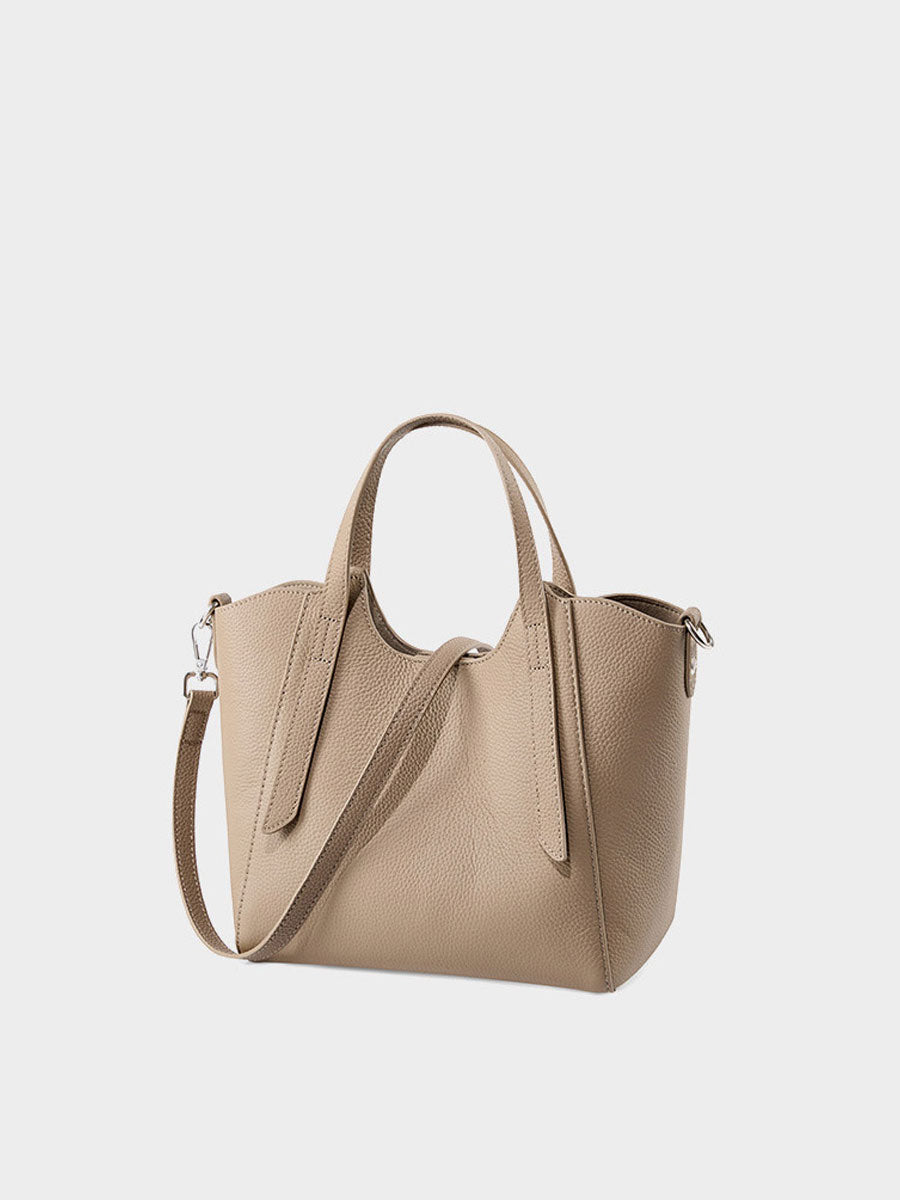 Genuine Leather Tote Bag White