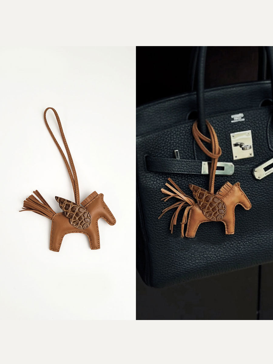 Luxury Leather Pegasus Bag Charm