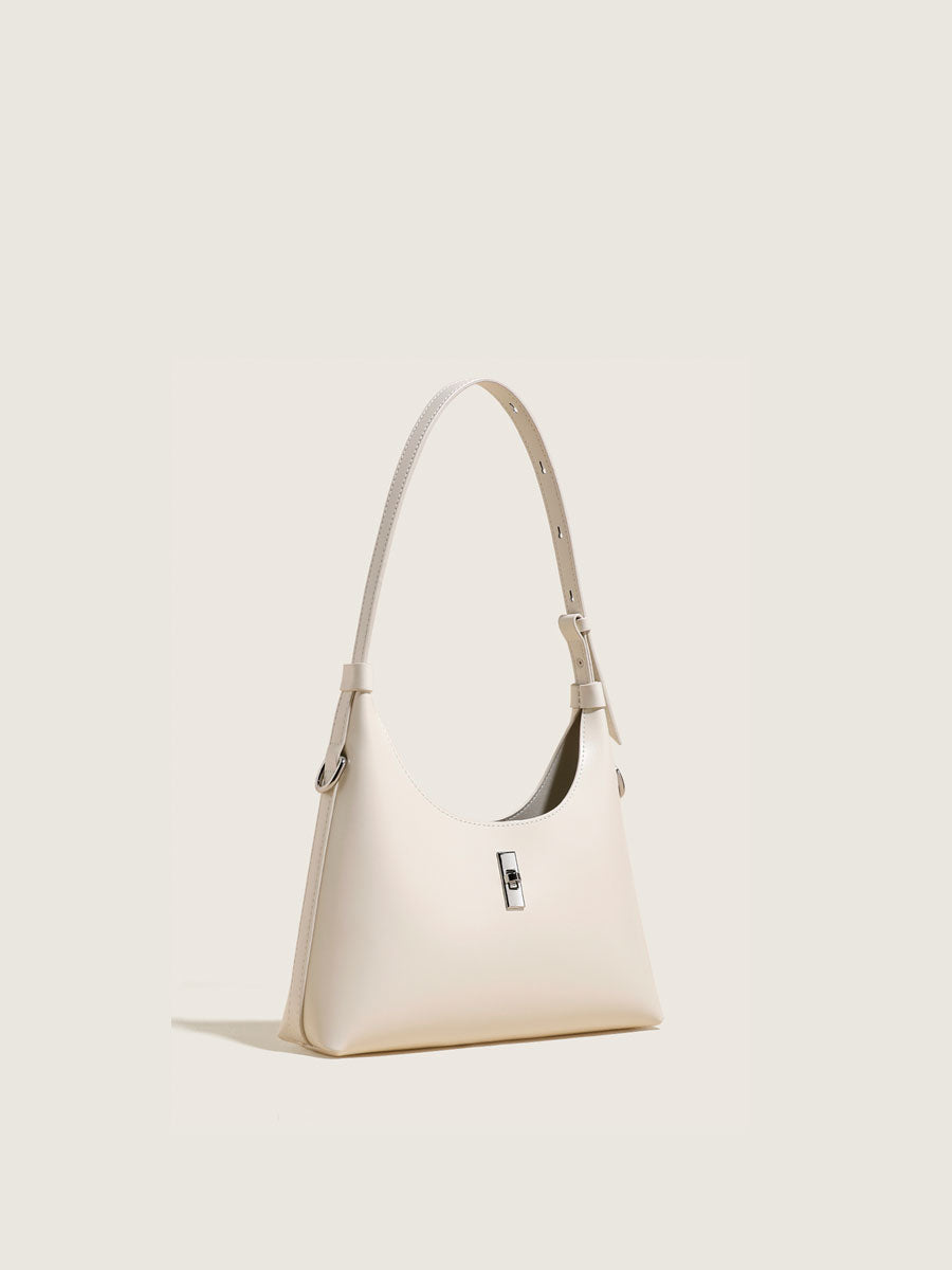 Genuine Leather Shoulder Bag White