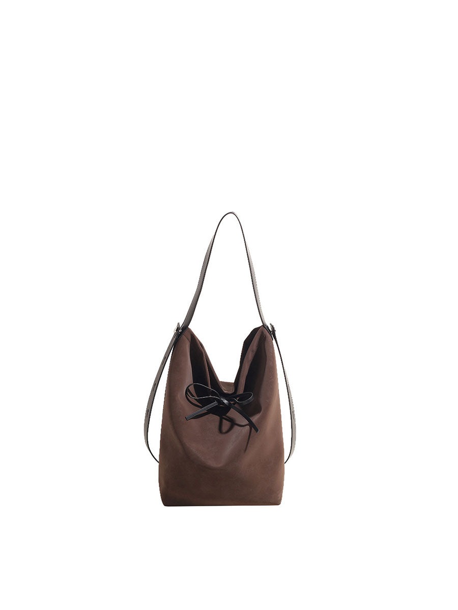 Vintage Large Tote Shoulder Bag Brown