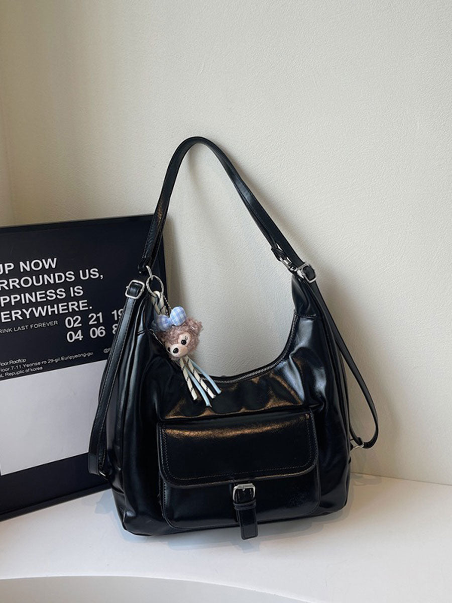 Simple Shoulder 2 Way Shoulder Bag Black