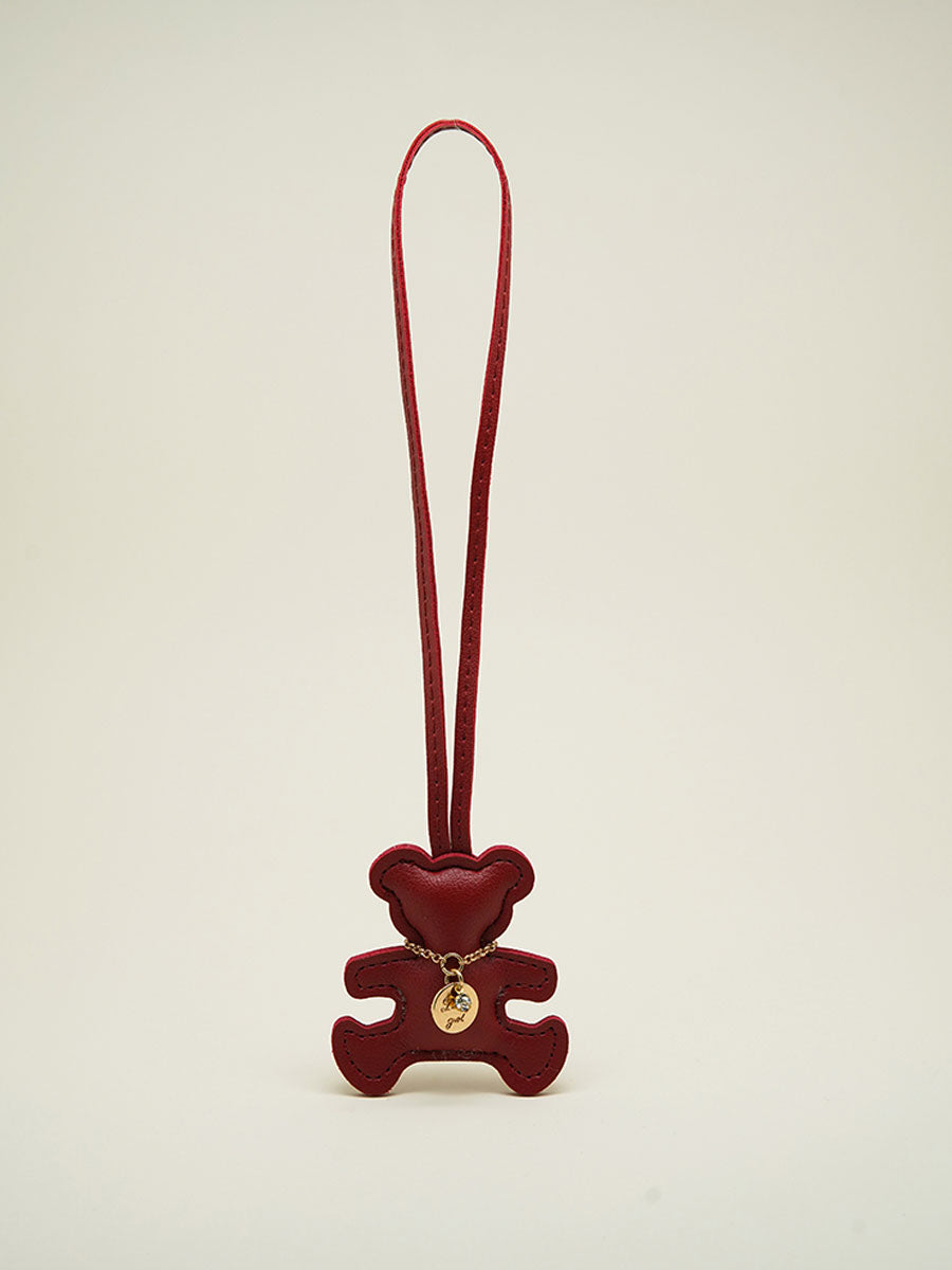 Cute Leather Bear Keychain Solid Color