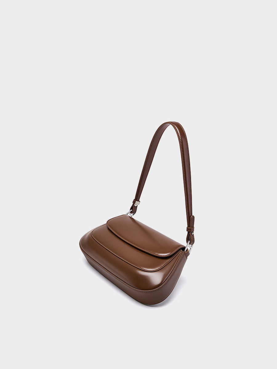 Fashion Patent Leather Saddle Bag Red