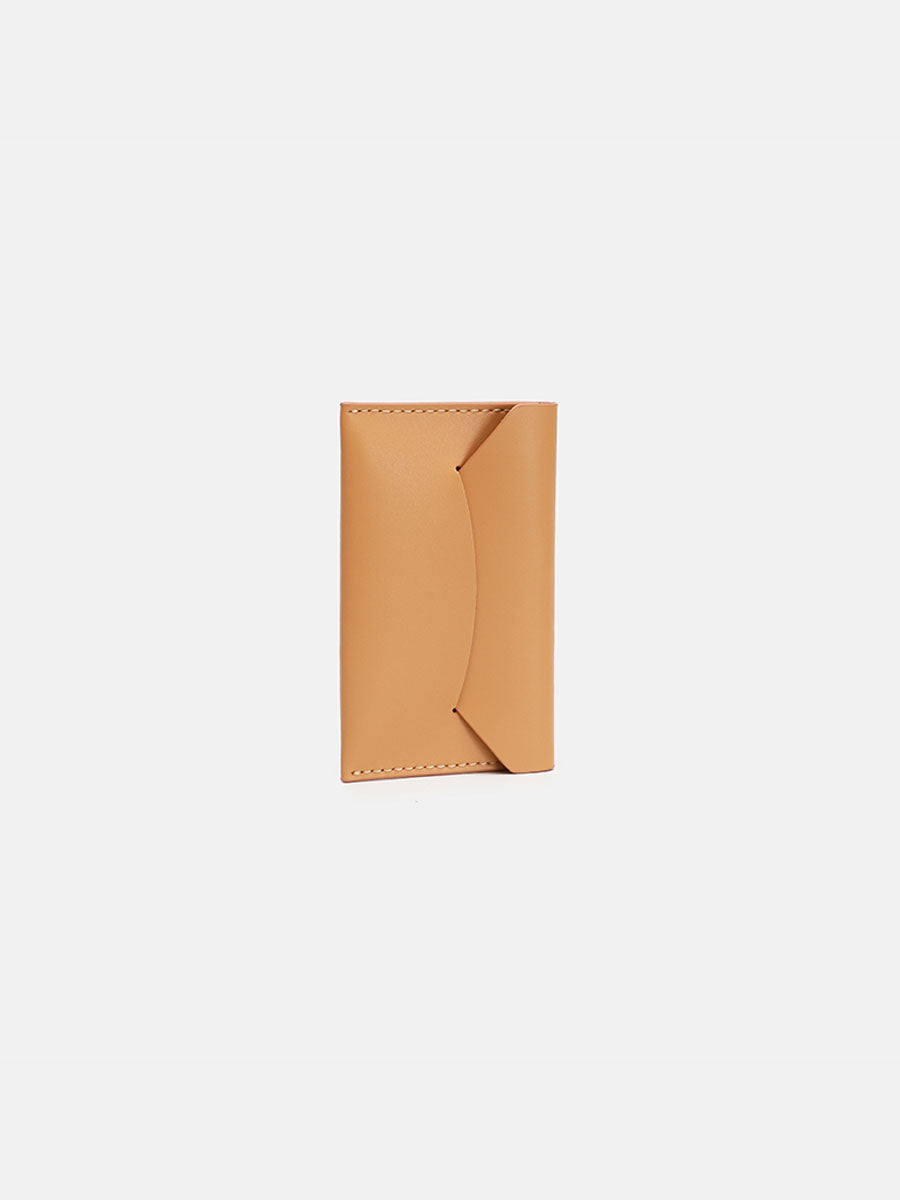 Minimalist Genuine Leather Slim Card Holder Brown