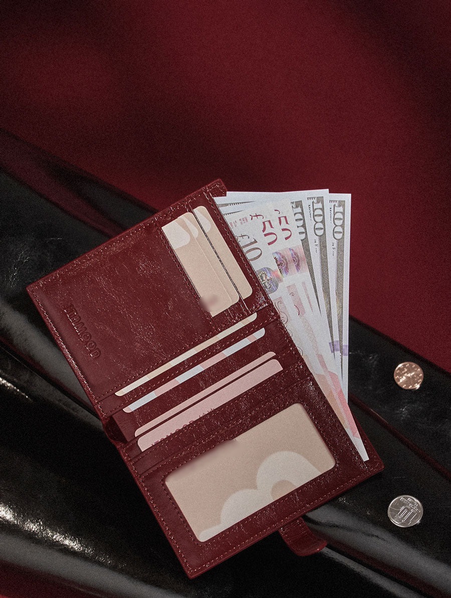 Oil Wax Leather Wallet Green