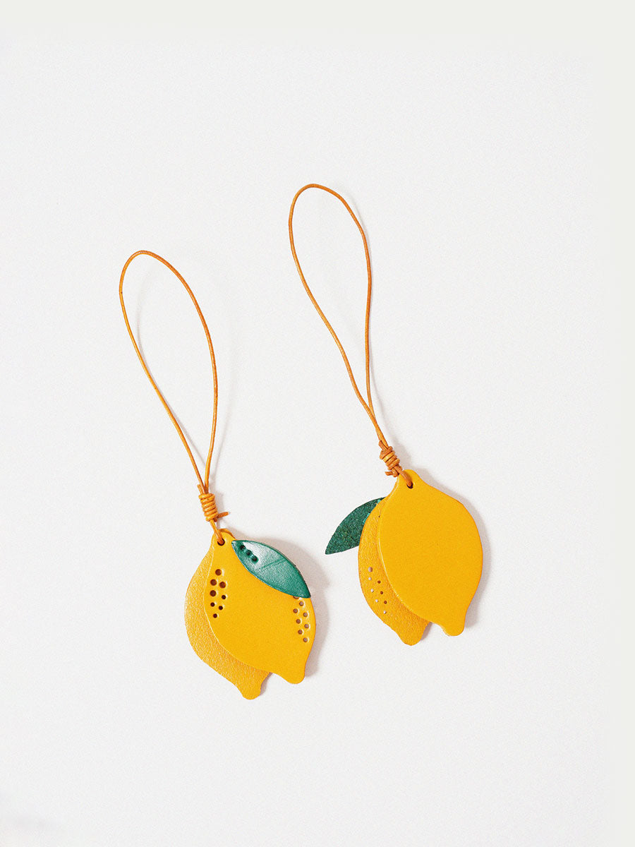 Fresh Lemon Leather Bag Charm