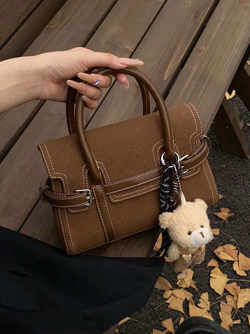 Autumn Style Print Small Crossbody Bag Brown