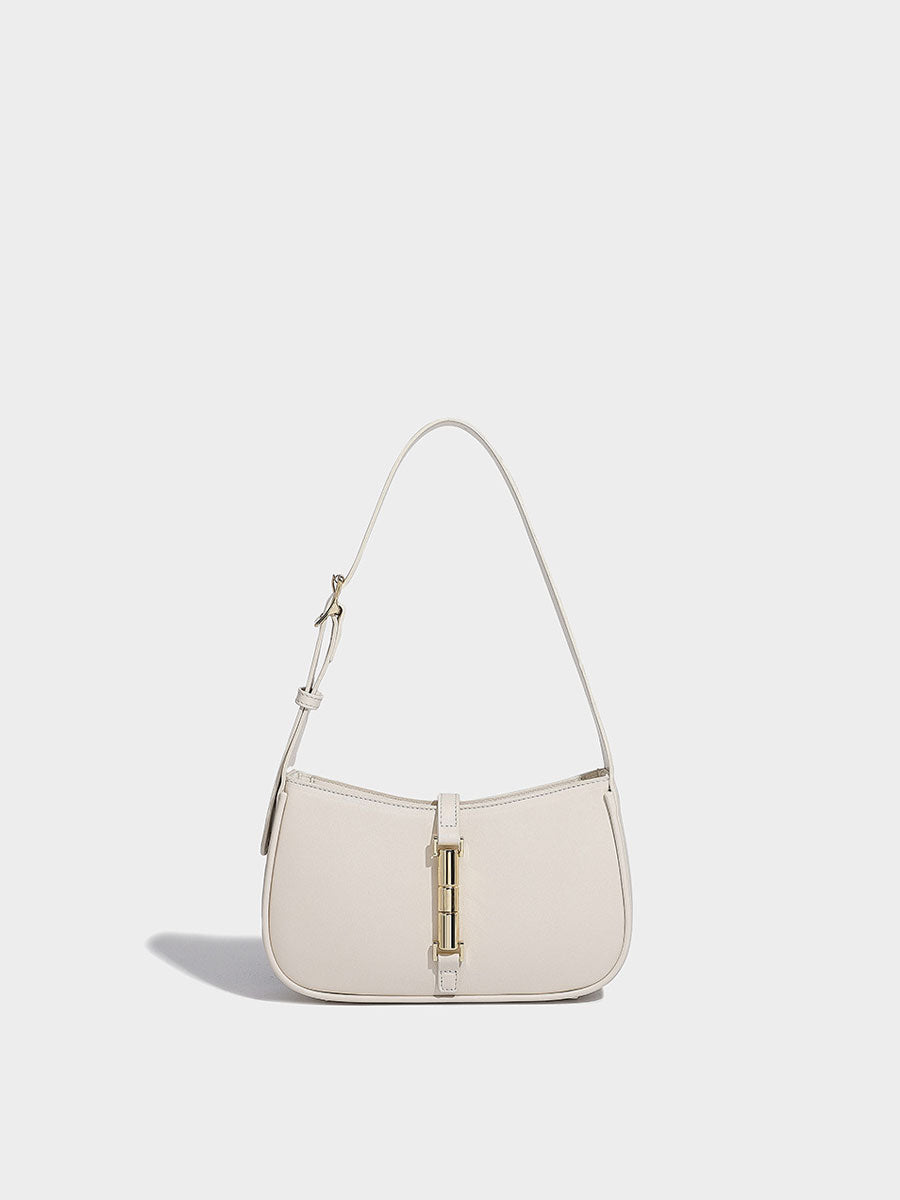 French Style Baguette Underarm Bag White