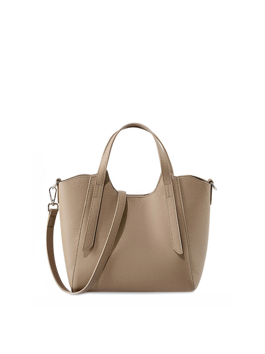Genuine Leather Tote Bag White