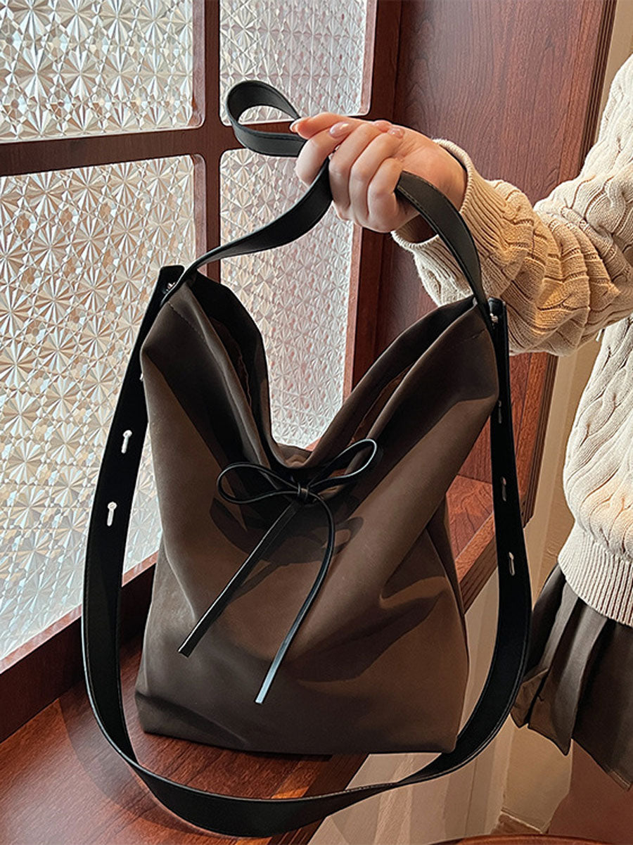 Vintage Large Tote Shoulder Bag Brown