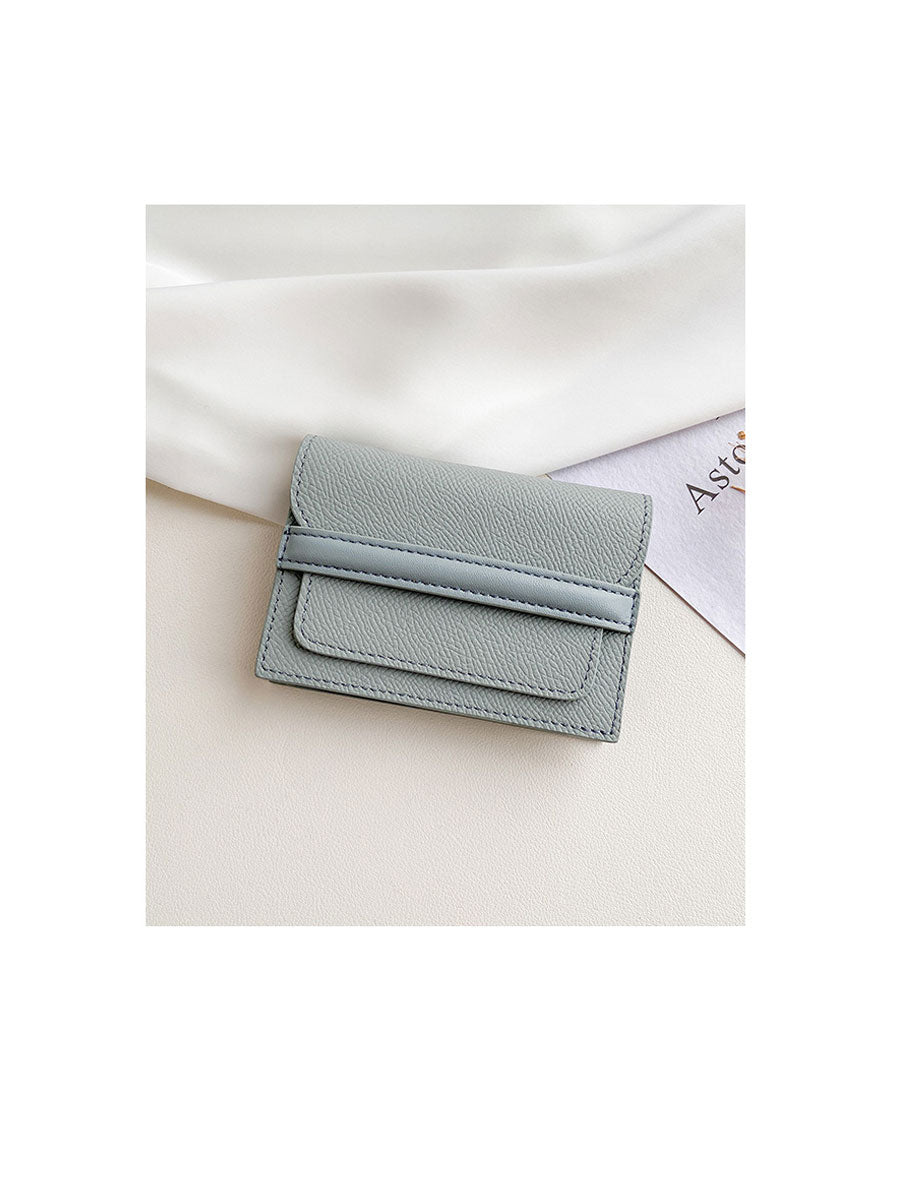 Genuine Leather Accordion Card Holder Pink