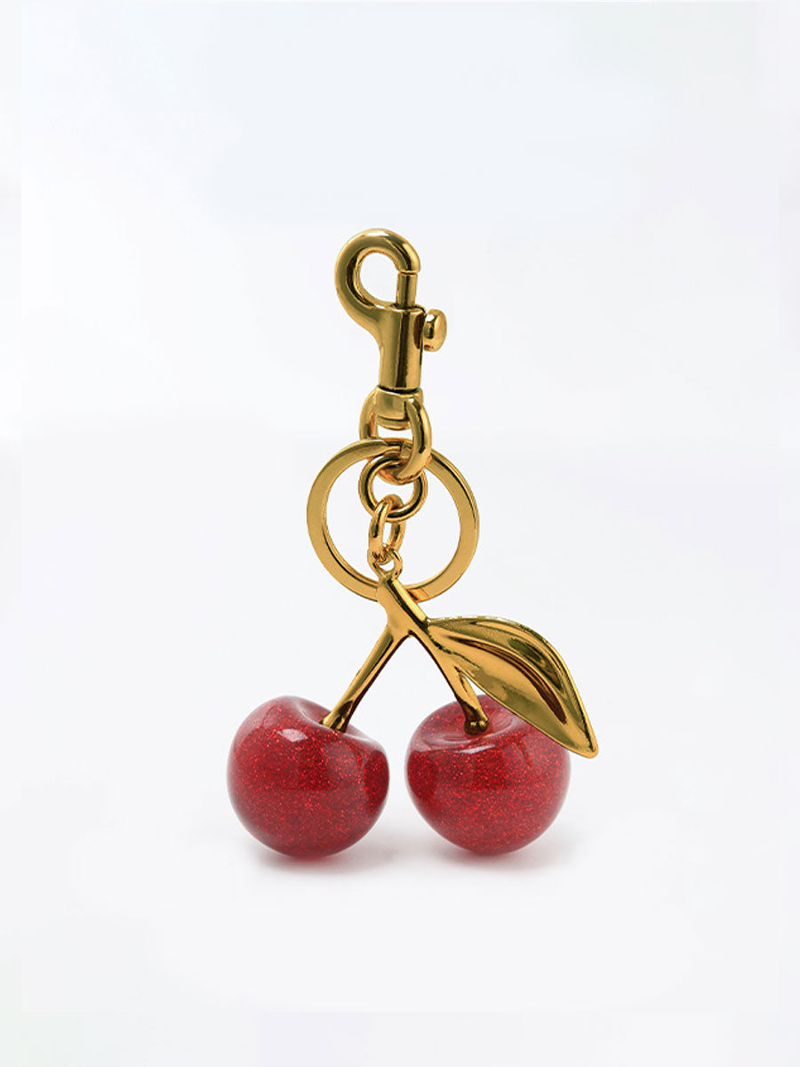Glitter Crystal Cherry Keychain