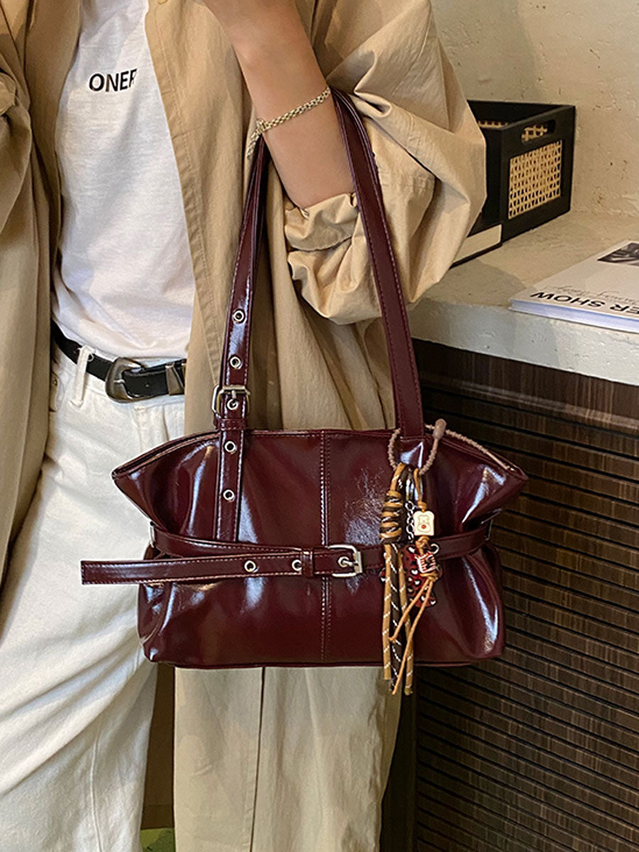 Vintage Waxed Leather Tote Bag Brown