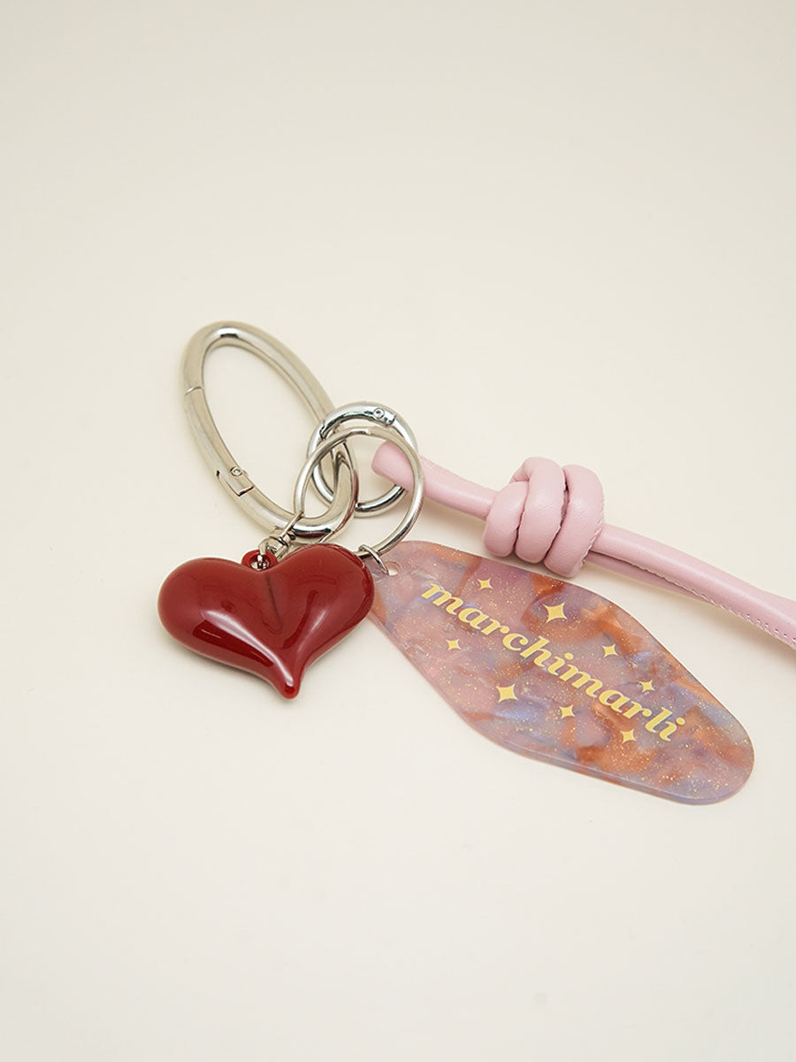 Heart Charm Acrylic Keychain