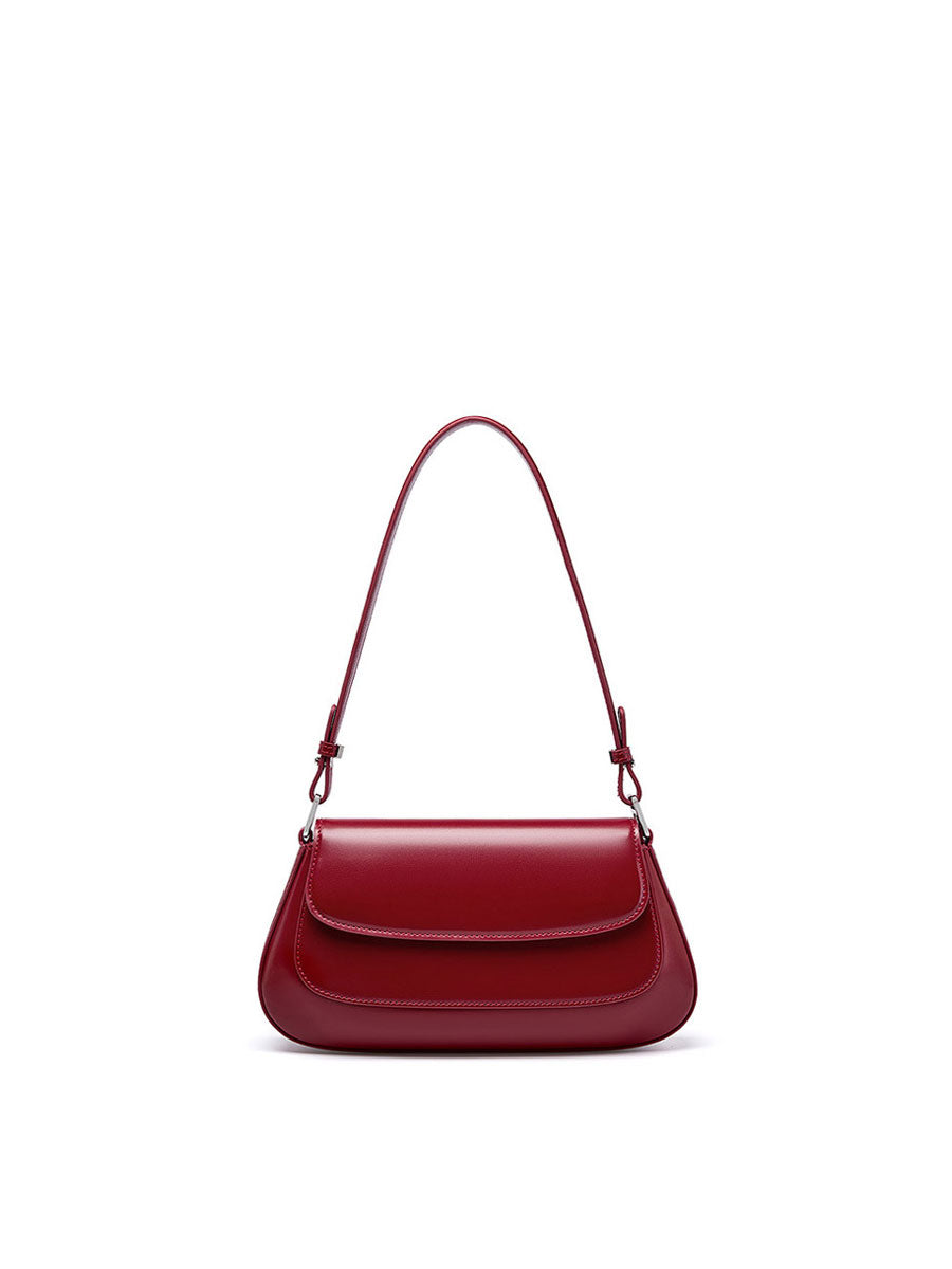 Fashion Patent Leather Saddle Bag Red