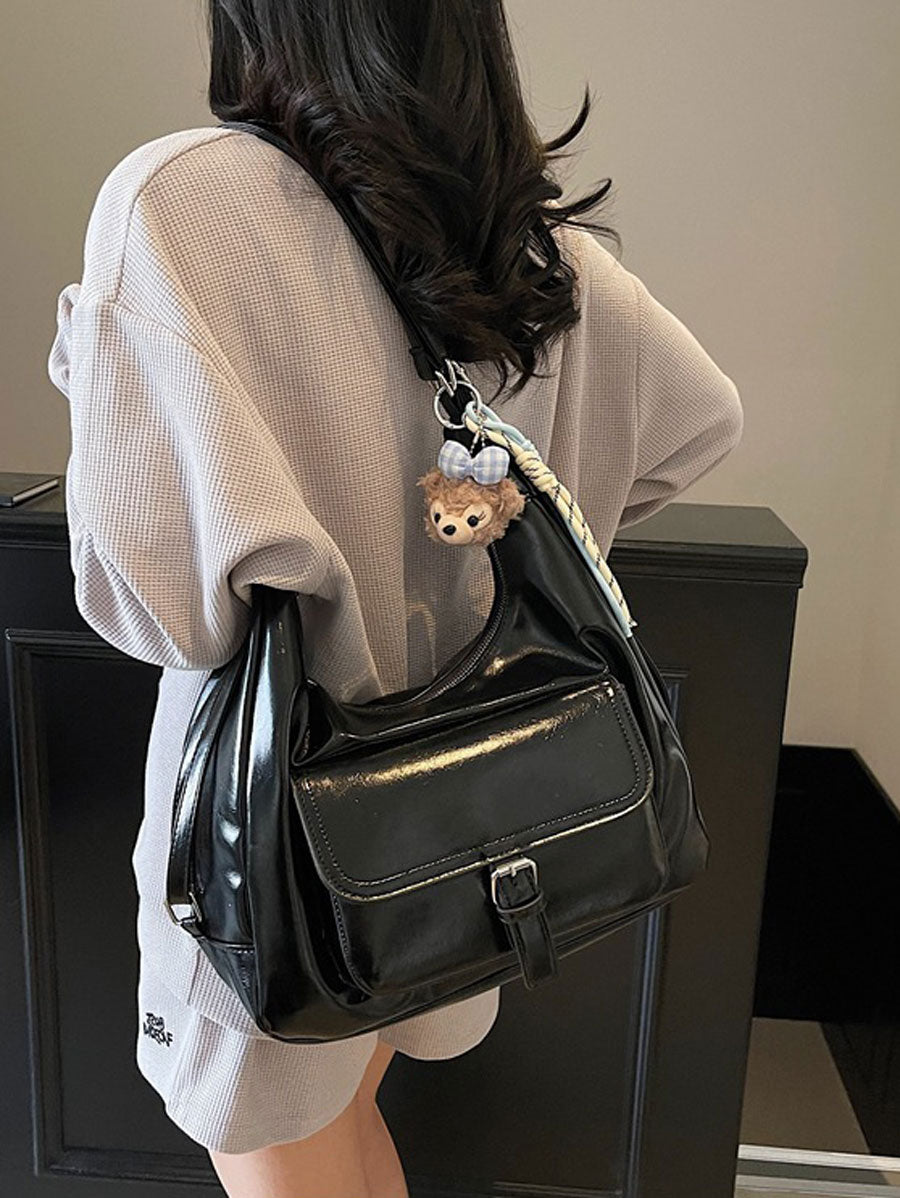 Simple Shoulder 2 Way Shoulder Bag Black
