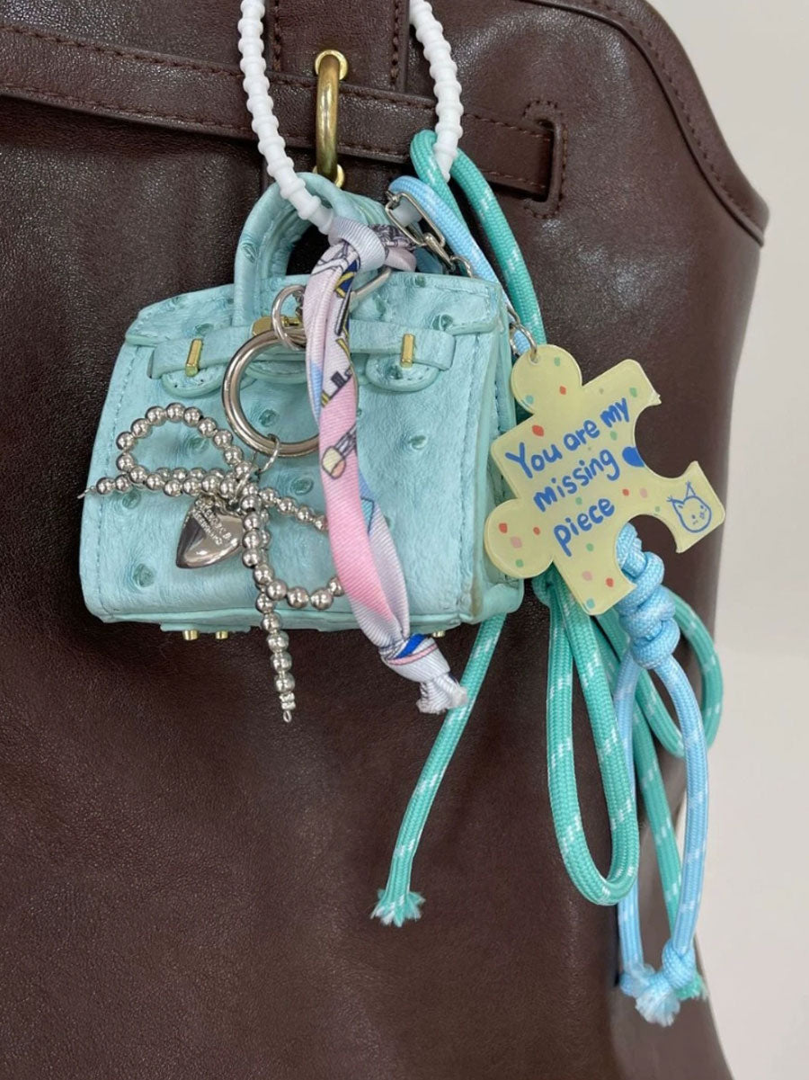 Mini Bag Charm with Rope Tassels