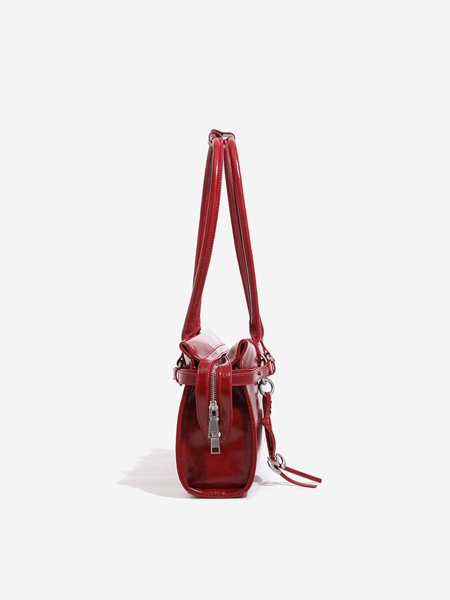 Patent Leather Red Shoulder Bag Red