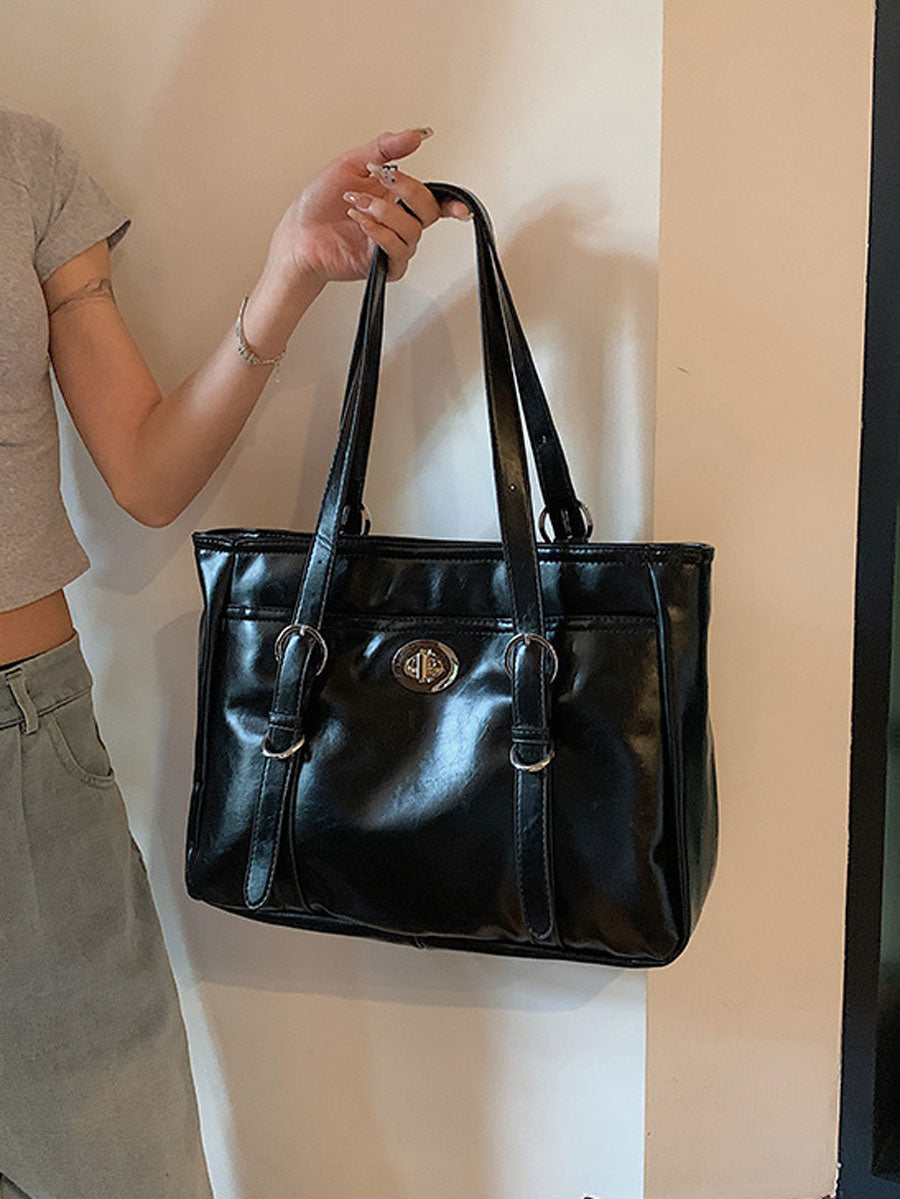 British Vintage Messenger Shoulder Bag Black