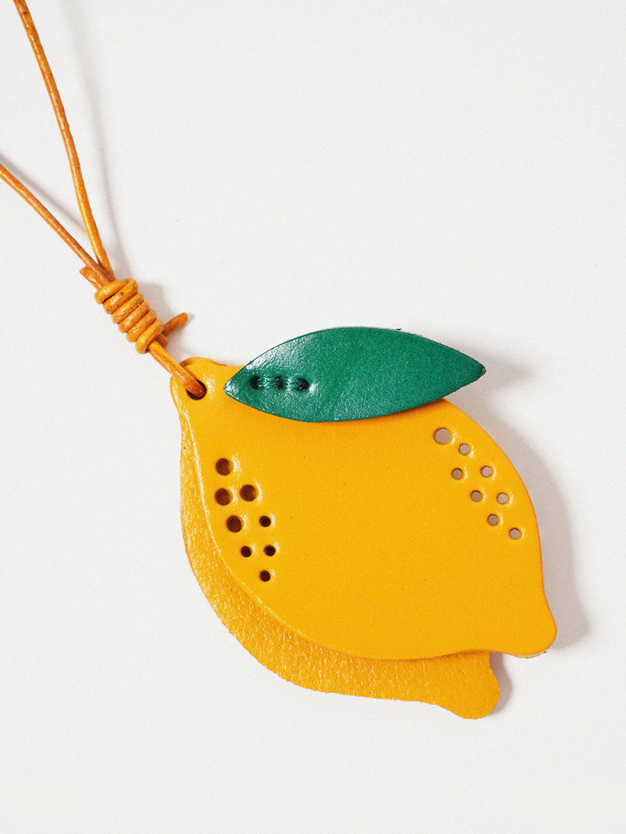 Fresh Lemon Leather Bag Charm