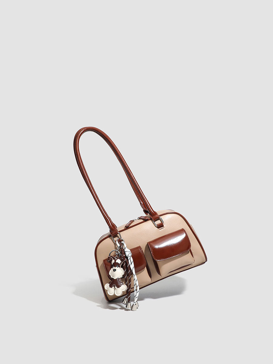 Small Leather Baguette Shoulder Bag