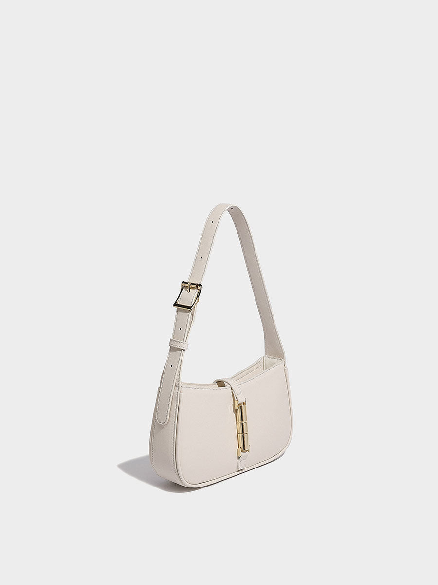 French Style Baguette Underarm Bag White