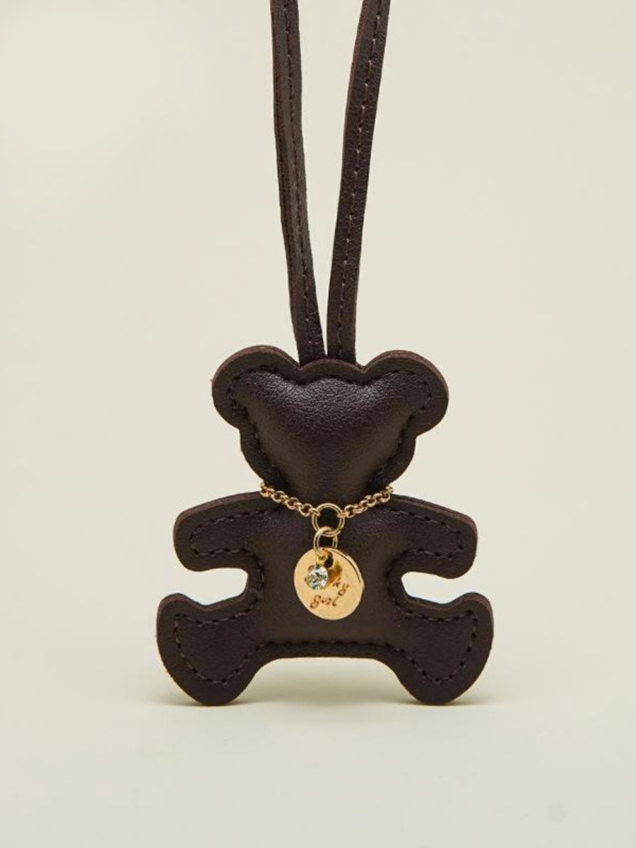 Cute Leather Bear Keychain Solid Color