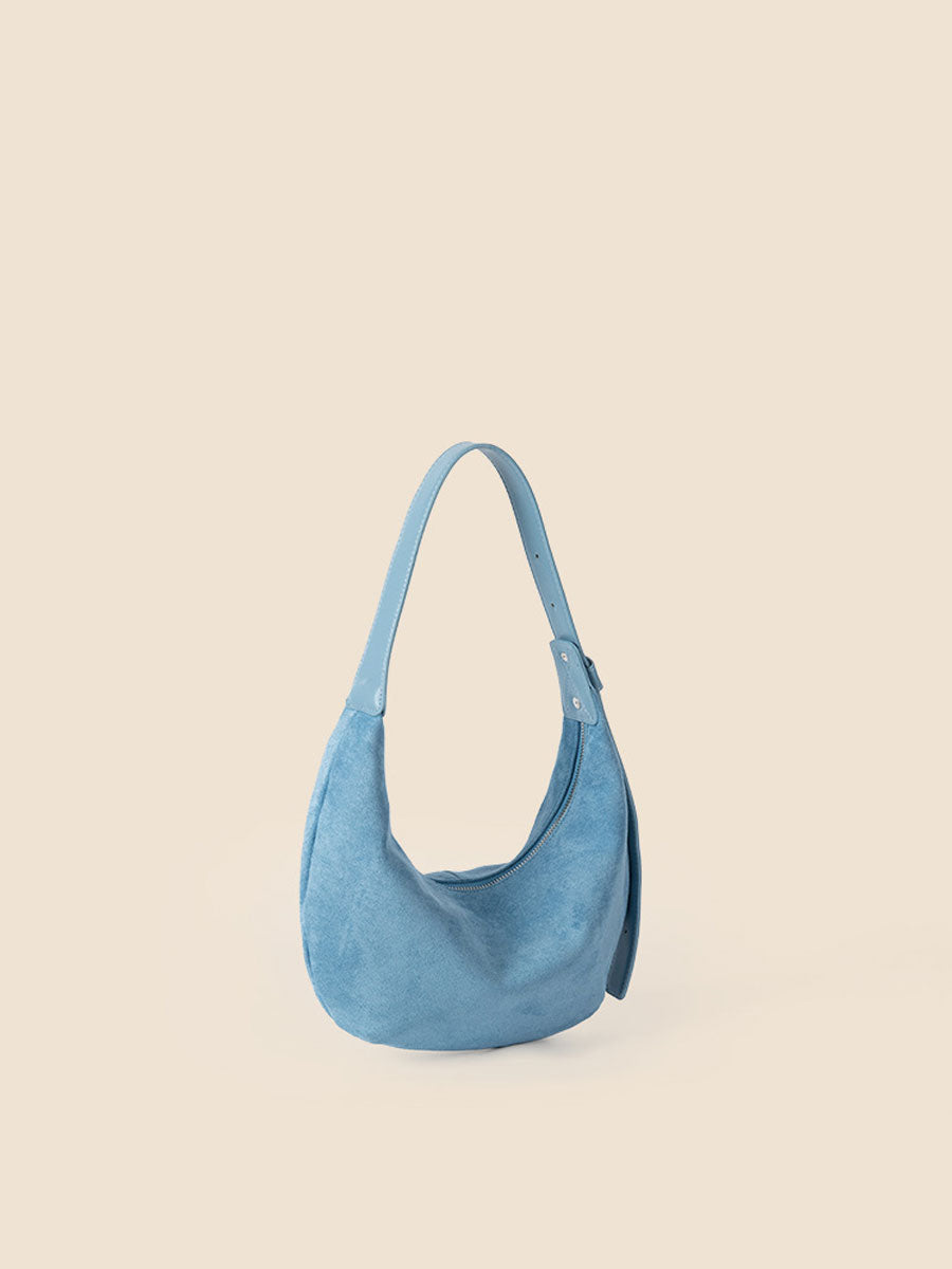 Vintage Suede Hobo Shoulder Bag Khaki