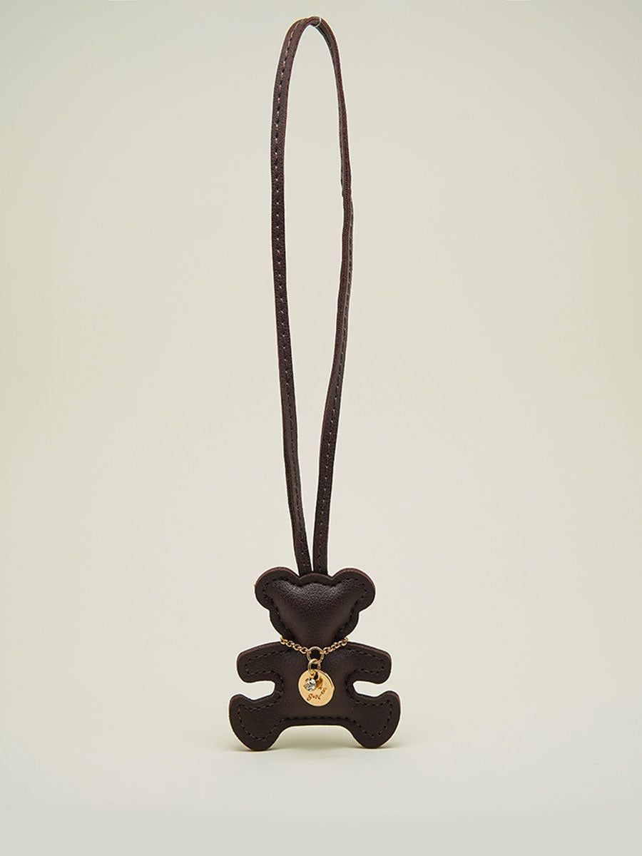 Cute Leather Bear Keychain Solid Color