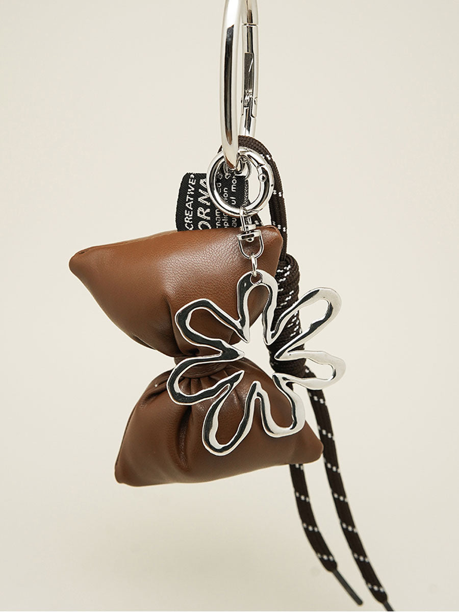 Leather Bow Bag Charm
