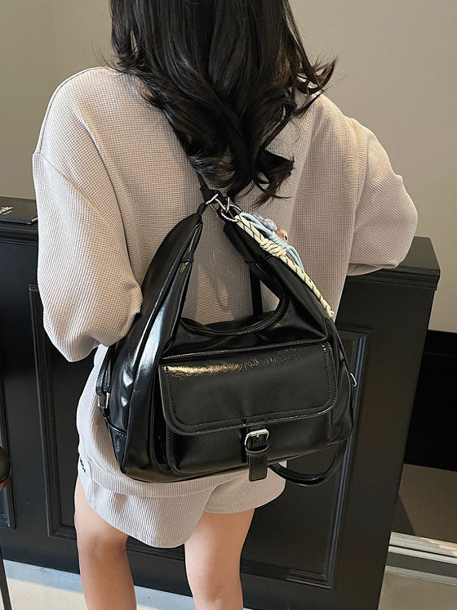 Simple Shoulder 2 Way Shoulder Bag Black