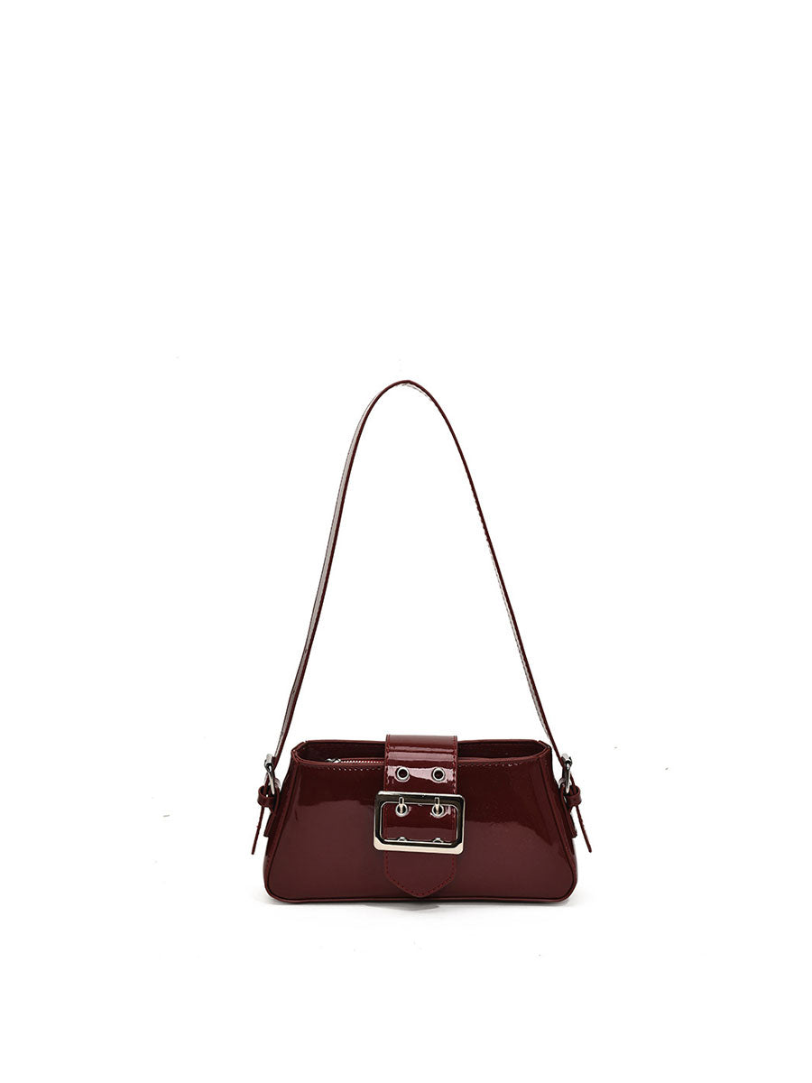 Patent Leather Shoulder Bag White