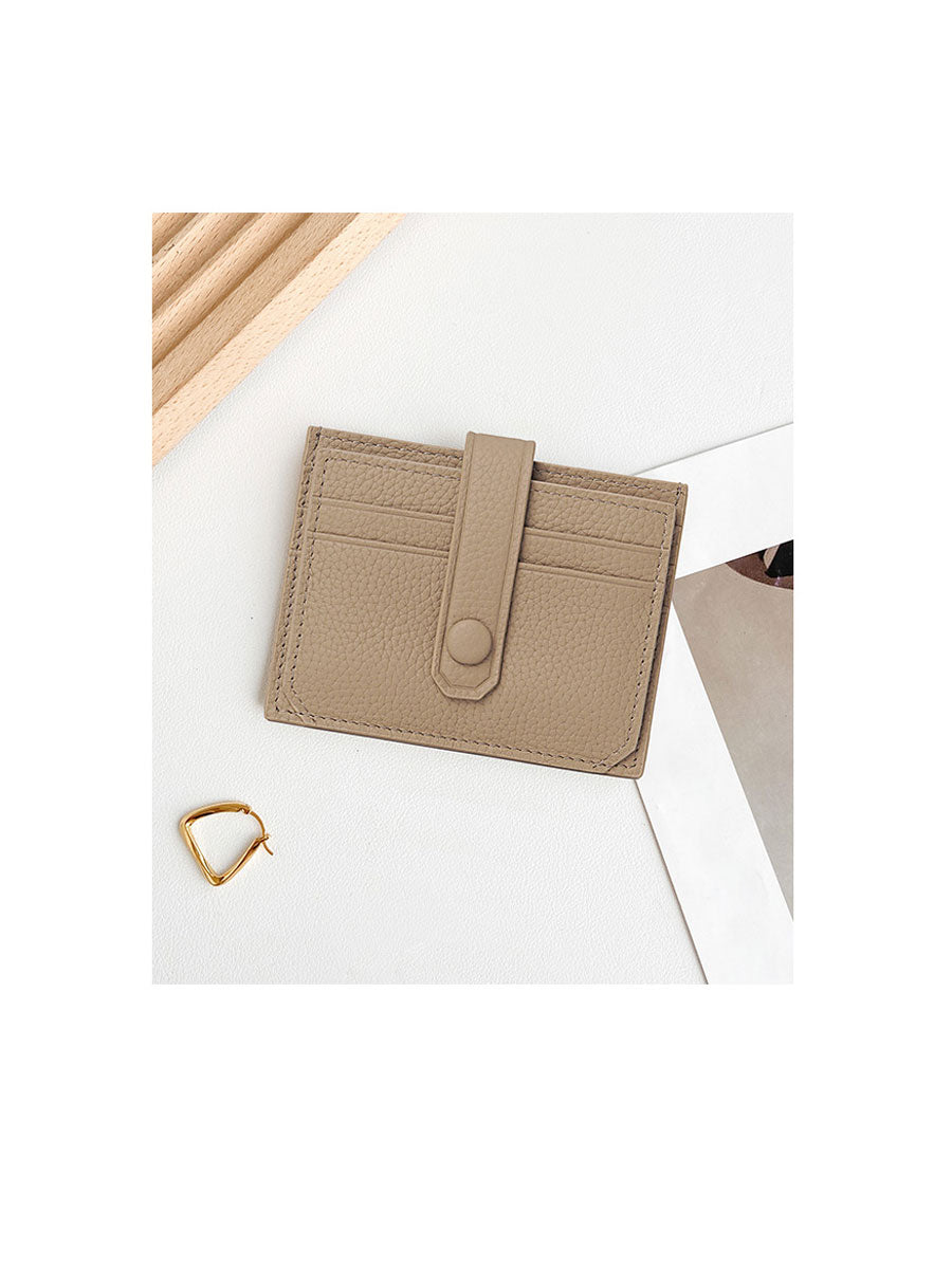 Slim Leather Card Holder Wallet  Orange