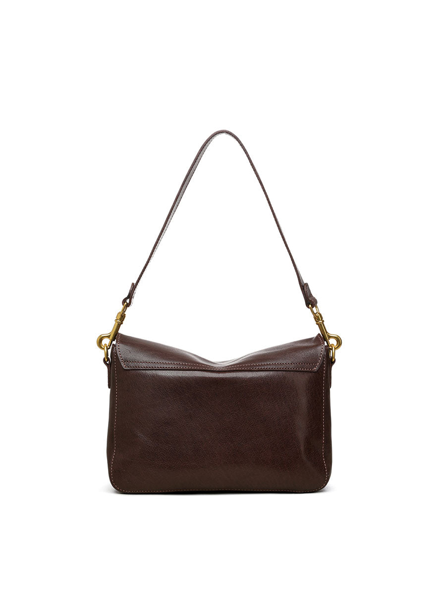 Chic Real Leather Shoulder Bag Brown