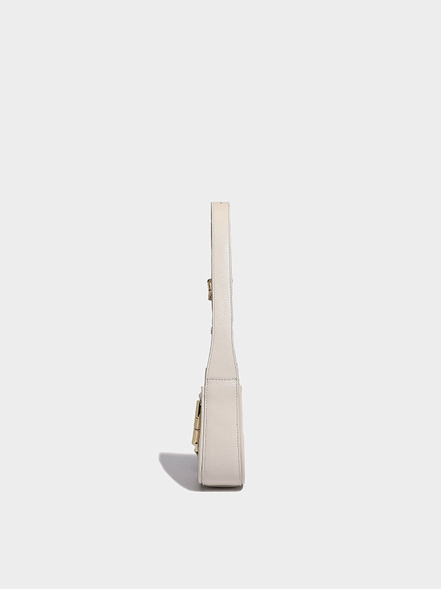 French Style Baguette Underarm Bag White