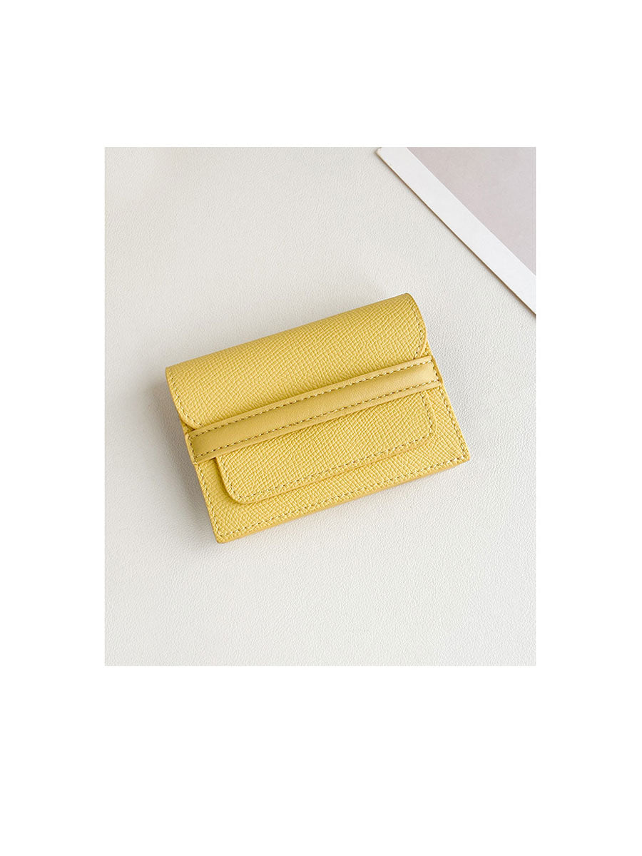 Genuine Leather Accordion Card Holder Pink
