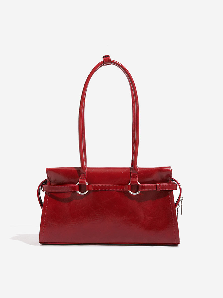 Patent Leather Red Shoulder Bag Red