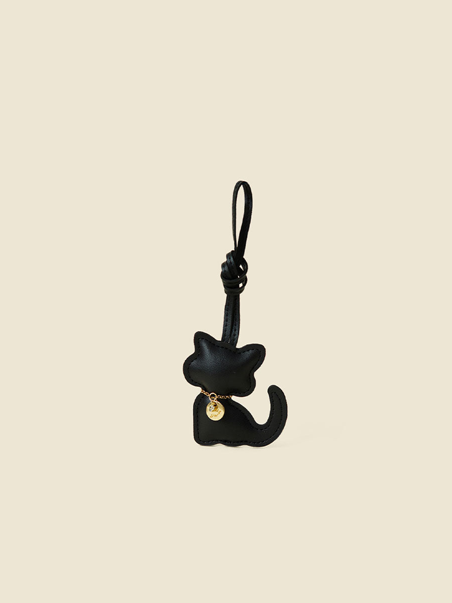 Cute Leather Sitting Cat Bag Charm