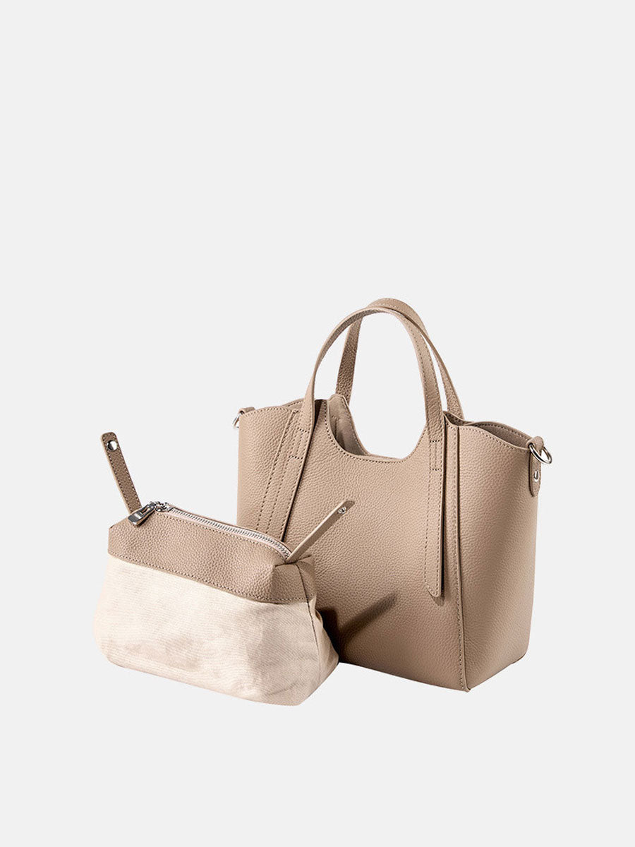 Genuine Leather Tote Bag White