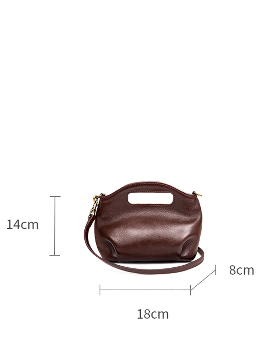 Minimalist Genuine Leather Cloud Bag Red
