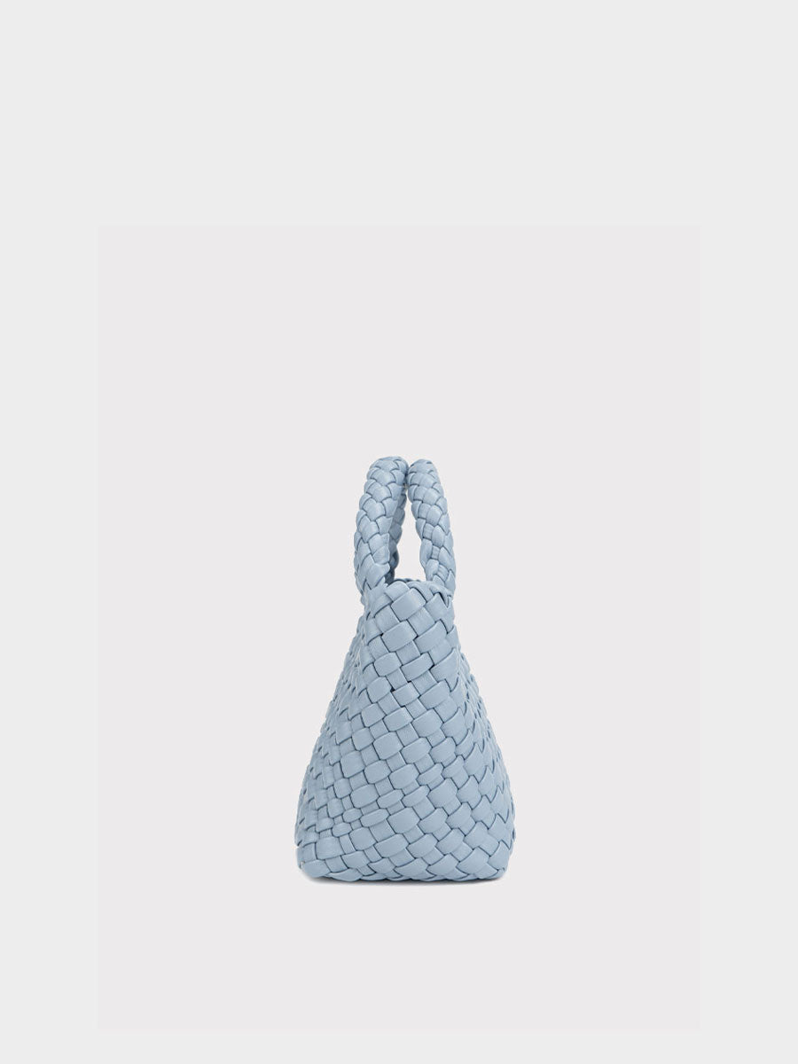 Genuine Leather Handmade Woven Bucket Tote Avocado Green