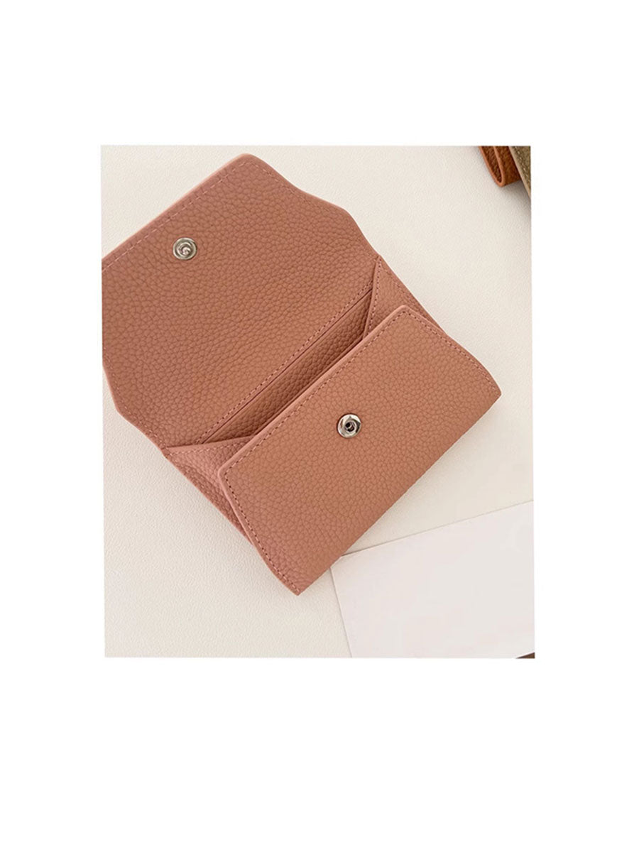 Soft Genuine Leather Short Wallet Black
