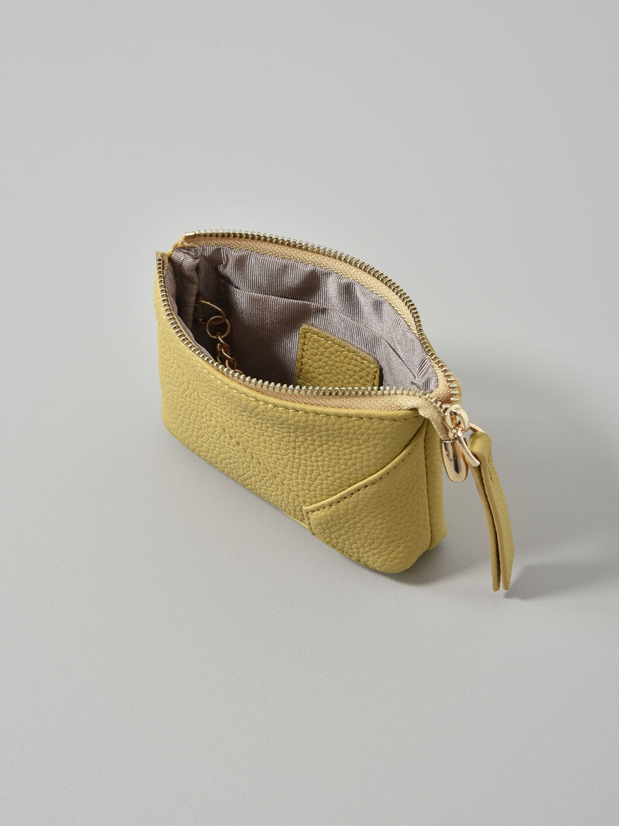 Genuine Leather Patchwork Coin Purse Pink