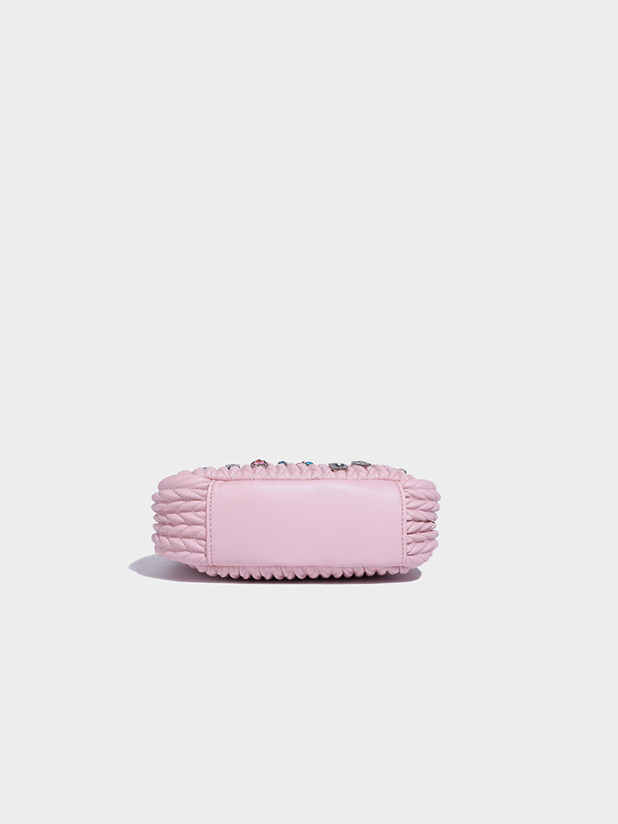 Unique Diamond-Accent Cloud Leather Bag
