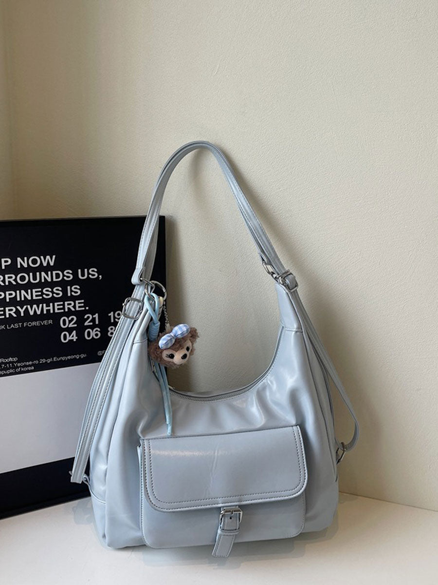 Simple Shoulder 2 Way Shoulder Bag Black