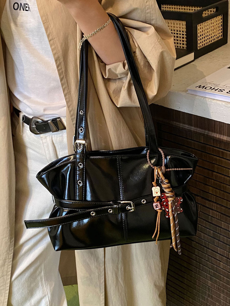 Vintage Waxed Leather Tote Bag Brown
