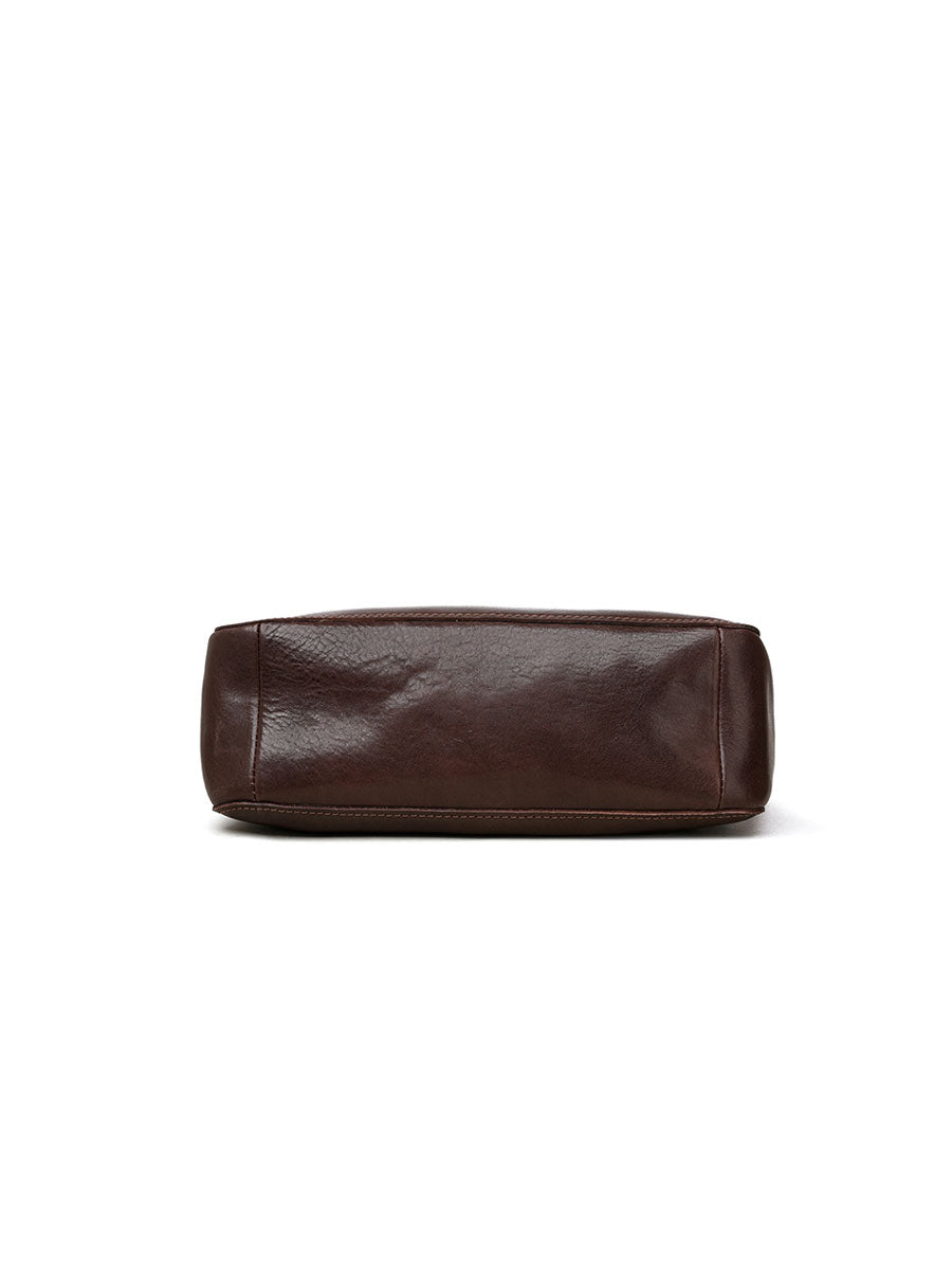 Chic Real Leather Shoulder Bag Brown