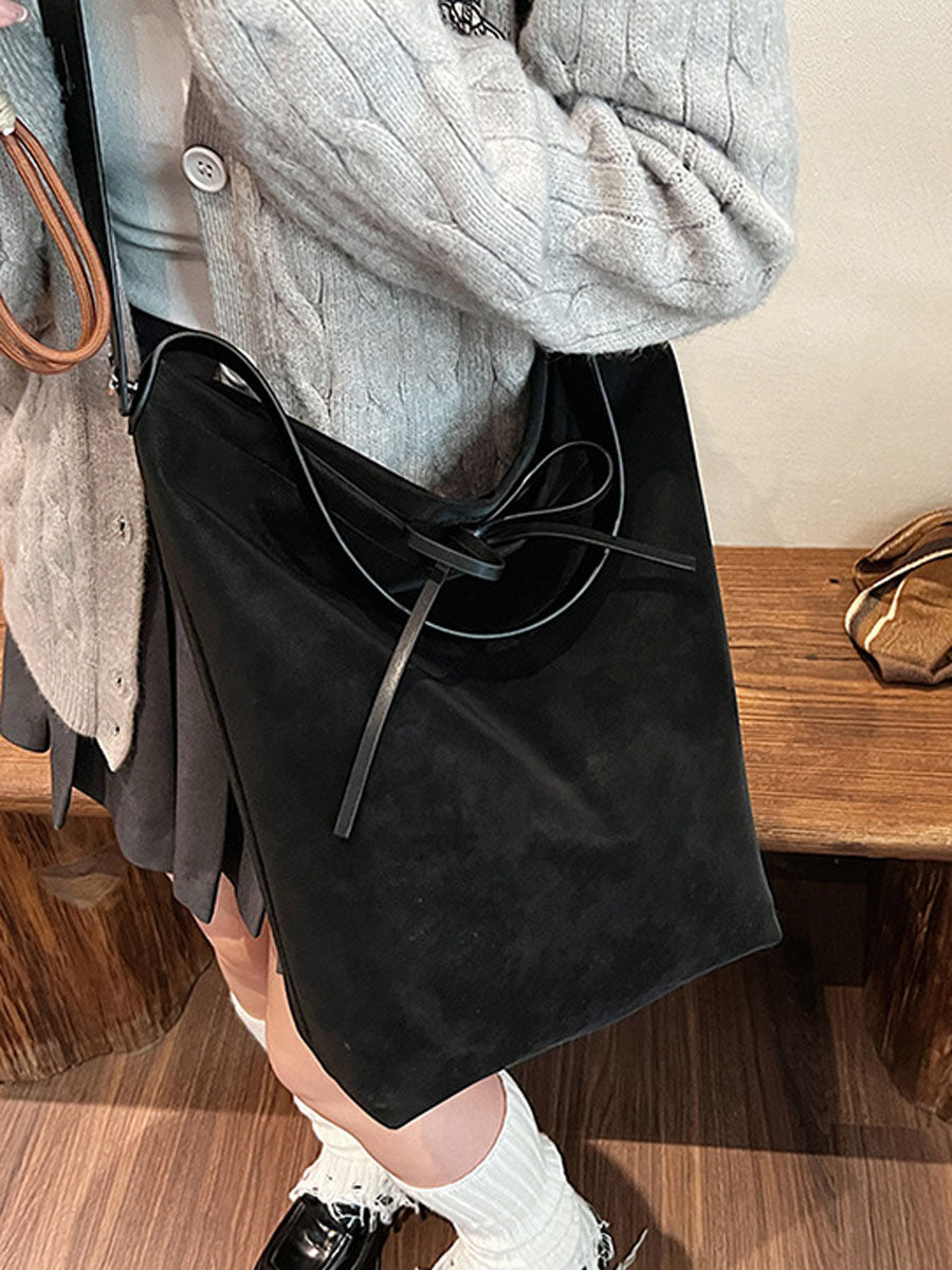 Vintage Large Tote Shoulder Bag Brown